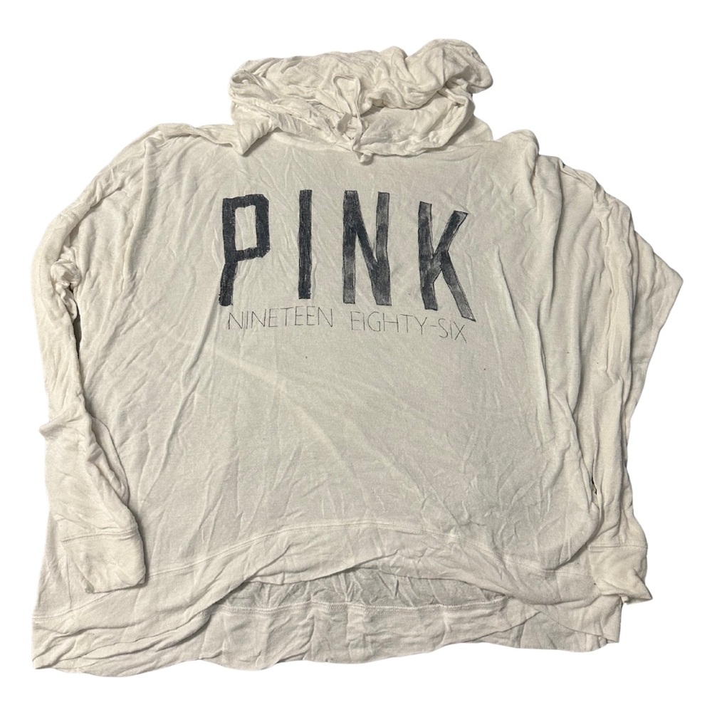 VS PINK | Lightweight Sheer White Hoodie | Y2K 2010s Retro